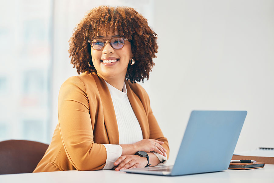 woman at a laptop
