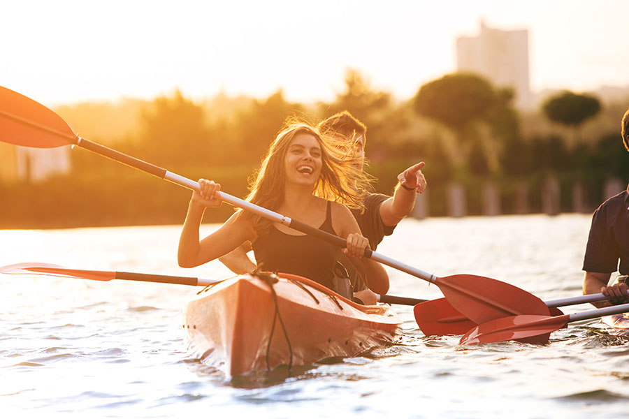 friends kayaking